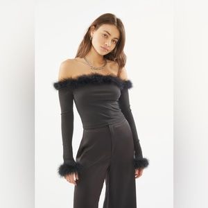 Urban Outfitters Faux Feather Romy Top